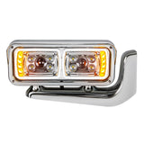 10 High Power LED "Chrome" Projection Headlight Assembly With Mounting Arm