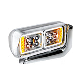 10 High Power LED "Chrome" Projection Headlight Assembly With Mounting Arm