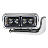 10 High Power LED "Blackout" Projection Headlight Assembly With Mounting Arm