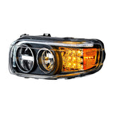 "Blackout" LED Headlight With LED Turn & Position Light Bar For 2008-2021 Peterbilt 389