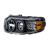 "Blackout" LED Headlight With LED Turn & Position Light Bar For 2008-2021 Peterbilt 389