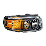 "Blackout" LED Headlight With LED Turn & Position Light Bar For 2008-2021 Peterbilt 389