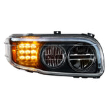 "Blackout" LED Headlight With LED Turn & Position Light Bar For 2008-2021 Peterbilt 389