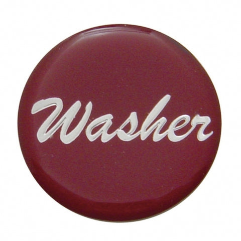 "Washer" Glossy Dash Knob Sticker Only - Red