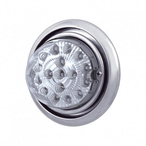 Freightliner Columbia Front Bumper Light w/ 17 LED Dual Function Clear Style Reflector Light - Amber LED/Clear Lens