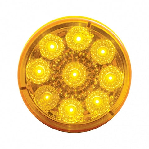 9 LED 2" Reflector Clearance/Marker Light - Amber LED/Amber Lens