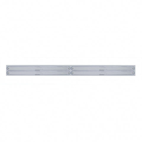 Chrome Top Mud Flap Plate w/ Four 14 LED 12" Light Bars - Red LED/Chrome Lens