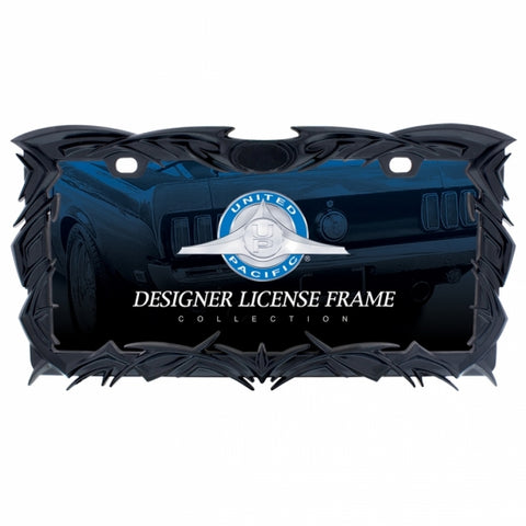 Black Tribal Flame License Plate Frame