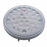 Stainless Top Mud Flap Plate w/ Three 36 LED 4" Lights & Grommets - Red LED/Clear Lens