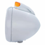 Stainless Steel Guide 682-C Headlight H4 & Original Style LED Signal - Amber Lens