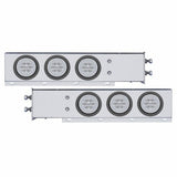 2 1/2" Bolt Pattern Stainless Spring Loaded Light Bar w/ Six 21 LED 4" "GLO" Lights & Grommets - Red LED/Clear Lens