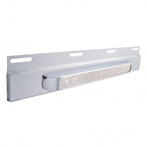Stainless Top Mud Flap Plate w/ 11 LED 17" Light Bar & Bezel - Amber LED/Clear Lens