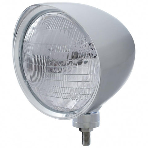 Chrome "Chopper" Headlight w/ Smooth Visor 6014 Bulb