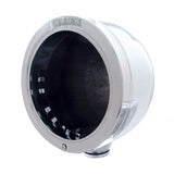Stainless Steel Bullet Half Moon Headlight No Bulb w/ LED Turn Signal - Clear Lens