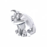 Chrome Sitting Pig Ornament