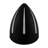 Black "Billet" Style Groove Headlight w/ Visor H6014 Bulb