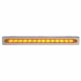 Stainless Light Bracket w/ 14 LED 12" Sequential Light Bar (Left to Right) - Amber LED/Amber Lens