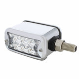 10 LED Dual Function Straight Mount Reflector Double Face Light w/ Bezel - Amber & Red LED/Clear Lens