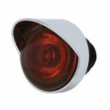 Peterbilt Stainless Front Air Cleaner Bracket w/ Twenty Two 3 LED Mini Lights & Visors - Amber LED/Amber Lens