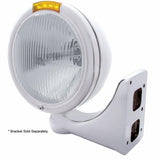 Stainless Steel Classic Headlight H4 Bulb & LED Turn Signal - Amber Lens