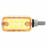 10 LED Dual Function Straight Mount Reflector Double Face Light w/ No Bezel - Amber & Red LED/Clear Lens