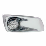 Kenworth T660 Front Bumper Light Bezel w/ 17 LED Clear Style Reflector Light & Visor (Passenger) - Amber LED/Clear Lens