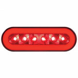 22 LED 6" Oval Stop, Turn & Tail "GLO" Light - Red LED/Red Lens