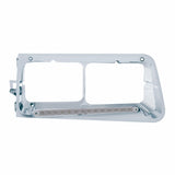 14 LED Freightliner FLD Headlight Bezel - Amber LED/Clear Lens