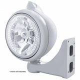 Stainless Steel Guide 682-C Headlight H4 w/ White LED & Original Style LED Signal - Clear Lens