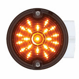 21 LED 3 1/4" Harley Signal Light w/Housing - Amber LED/Smoke Lens