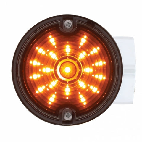 21 LED 3 1/4" Harley Signal Light w/Housing - Amber LED/Smoke Lens