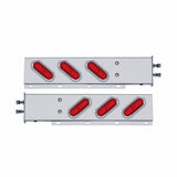 2 1/2" Bolt Pattern Stainless Spring Loaded Light Bar w/ 6 Oval LED "GLO" Light & Visor - Red LED/Red Lens