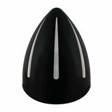 Black "Billet" Style Groove Headlight w/ Visor Crystal H4 Bulb