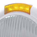Chrome Classic Headlight H4 Bulb & LED Turn Signal - Amber Lens