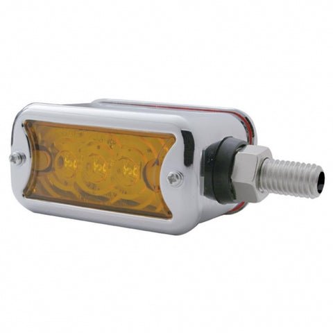 3 LED Straight Mount Double Face Light w/ Bezel - Amber & Red LED/Amber & Red Lens