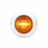 Peterbilt Stainless Front Air Cleaner Bracket w/ Twenty Two 3 LED Dual Function Mini Lights & Stainless Bezels - Amber LED/Amber Lens