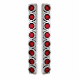 Peterbilt Rear Air Cleaner Bracket w/ 16 Reflector LED Lights & Bezel - Red LED/Red Lens