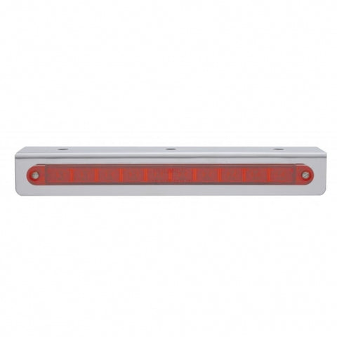 9 3/4" Stainless Light Bracket w/ 10 LED 9" Light Bar - Red LED/Red Lens