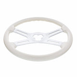 18" Vibrant Color 4 Spoke Steering Wheel - Pearl White