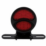 All-Black LED "DUO Lamp" Motorcycle Rear Fender Tail Light, All Red LED Lens, 12 Volt
