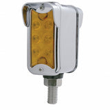 6 LED Dual Function Straight Mount Double Face Light w/ Vertical Visor - Amber & Red LED/Amber & Red Lens