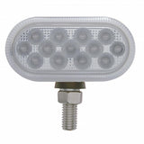 13 LED Dual Function Reflector Double Face Oval Light - Amber & Red LED/Clear Lens