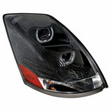 2004+ Volvo VN/VNL "Blackout" Projection Headlight w/ Amber LED Light Bar