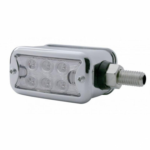 6 LED Dual Function Straight Mount Double Face Light w/ Bezel - Amber LED/Clear Lens