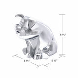 Chrome Sitting Pig Ornament
