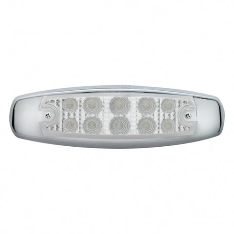10 LED Reflector Rectangular Clearance/Marker Light - Red LED/Clear Lens