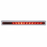 Stainless Light Bracket w/ 14 LED 12" Sequential Light Bar (Right to Left) - Red LED/Red Lens