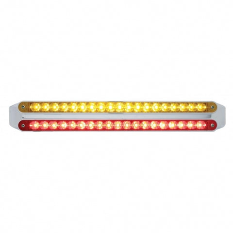 Dual 19 LED 12" Reflector Light Bars - Amber & Red LED/Amber & Red Lens