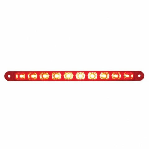 10 LED 9" Stop, Turn & Tail Light Bar -  Red LED/Red Lens
