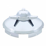 5 Even Notched Chrome Front Hub Cap w/ 3 Bar Spinner - 1" Lip